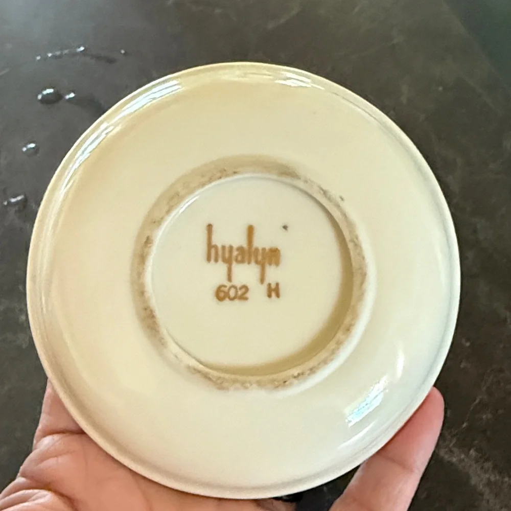 Vintage 1950s Hyalin porcelain ashtray or trinket dish with bird